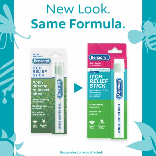 Benadryl Extra Strength Itch Relief Stick, Travel Size Perspective: back
