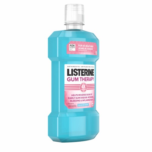 Listerine Gum Therapy Mouthwash Glacier Mint Antiplaque & Anti-Gingivitis Oral Rinse Perspective: back