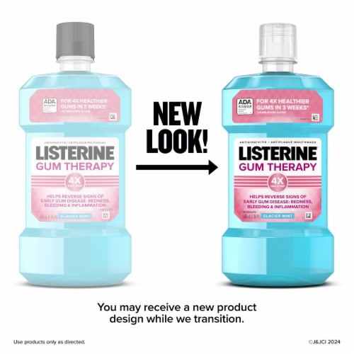 Listerine Gum Therapy Mouthwash Glacier Mint Antiplaque & Anti-Gingivitis Oral Rinse Perspective: back