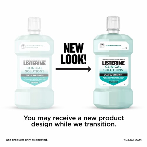 Listerine Clinical Solutions Mouthwash Enamel Strengthening Alpine Mint Oral Rinse Perspective: back