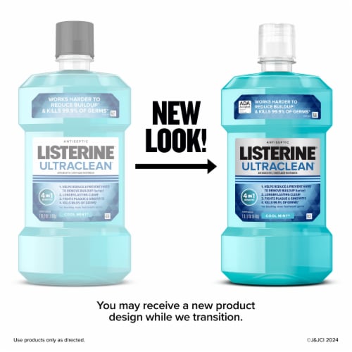 Listerine Ultraclean Antiseptic Mouthwash Cool Mint Oral Rinse with Everfresh Technology Perspective: back