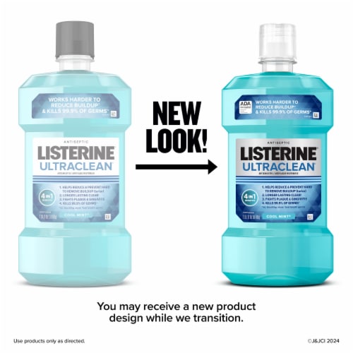 Listerine Ultraclean Antiseptic Mouthwash Cool Mint Oral Rinse with Everfresh Technology Perspective: back