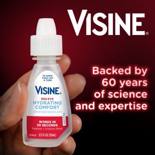 Visine Redness + Irritation Relief Eye Drops Polyethylene Glycol 400 & Tetrahydrozoline HCl Perspective: back