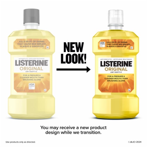 Listerine Antiseptic Mouthwash Original Daily Oral Rinse Kills 99% of Germs that Cause Bad Breath Perspective: back
