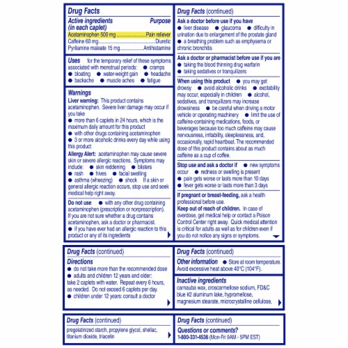 Midol® Complete Multi-Symptom Period Relief Acetaminophen Caplets Perspective: back