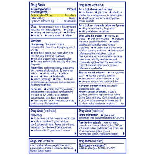 Midol® Complete Multi-Symptom Period Relief Gelcaps Perspective: back