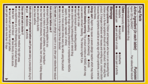 Bayer Aspirin Tablets Bonus Perspective: back