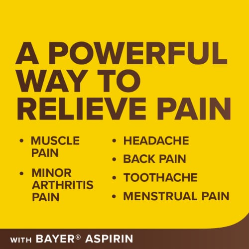 Bayer Extra Strength Aspirin Pain Reliever Coated Caplets 500mg Perspective: back