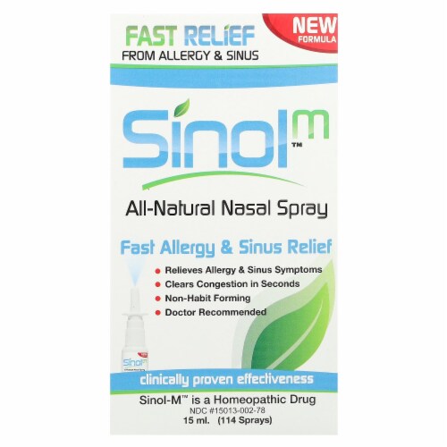 SinolM™ All-Natural Nasal Spray Fast Allergy & Sinus Relief 15 ml Perspective: back