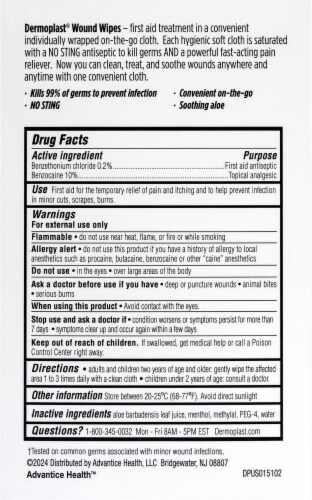 Dermoplast® No Sting 3-in-1 Medicated First Aid Cloth Perspective: back