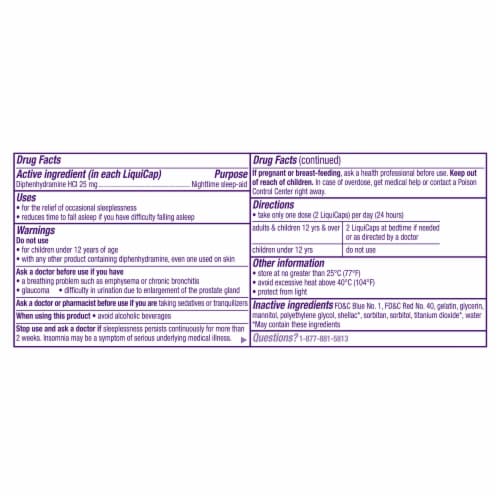 ZzzQuil Nighttime Sleep Aid LiquiCaps Perspective: back