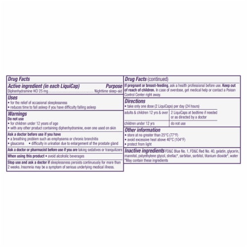 ZzzQuil Nighttime Sleep Aid LiquiCaps Perspective: back