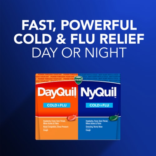 Vicks DayQuil NyQuil Cold & Flu Medicine Acetaminophen Liquicaps, 2 pk