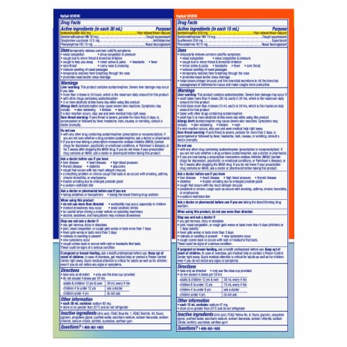 Vicks DayQuil & NyQuil Severe Cold & Flu Medicine Acetaminophen Liquid Combo Pack Perspective: back