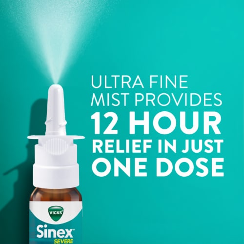Vicks Sinex Severe Sinus Congestion Relief Ultra Fine Nasal Spray Oxymetazoline HCI Perspective: back