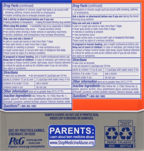 VICKS DayQuil & NyQuil High Blood Pressure Cold & Flu Relief Liquicap 48ct Perspective: back