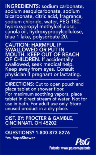 Vicks VapoShower™ Max Tablets, Non-Medicated Eucalyptus Shower Steamer Tablets, Perspective: back