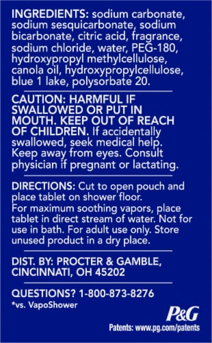 Vicks VapoShower™ Max Tablets, Non-Medicated Eucalyptus Shower Steamer Tablets, Perspective: back