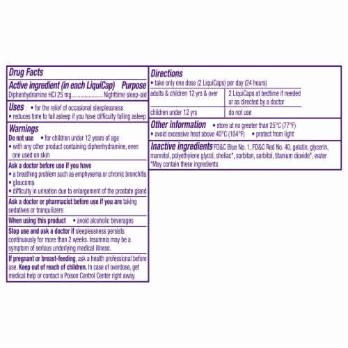 ZzzQuil Nighttime Sleep Aid LiquiCaps Perspective: back