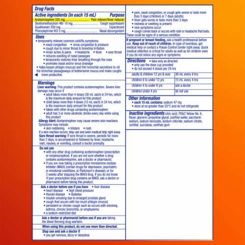 Vicks DayQuil Severe Cold and Flu Medicine Perspective: back