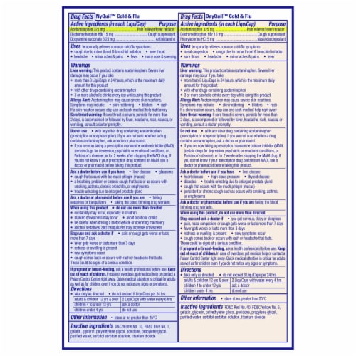 Vicks® DayQuil NyQuil Cold & Flu Liquicaps Perspective: back