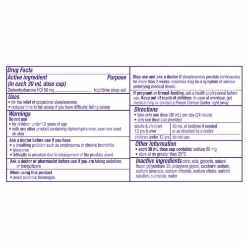 ZzzQuil Soothing Berry Flavor Nighttime Sleep Aid Free Of Liquid Perspective: back