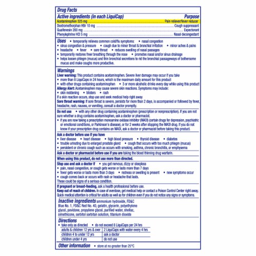 Vicks DayQuil Non-Drowsy Daytime Relief SEVERE Cold & Flu Medicine Perspective: back