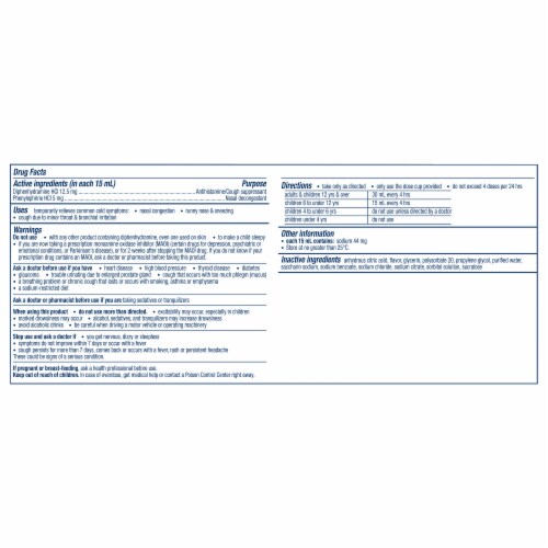 Vicks® Children's Cough and Congestion Grape Flavor Night Liquid Perspective: back