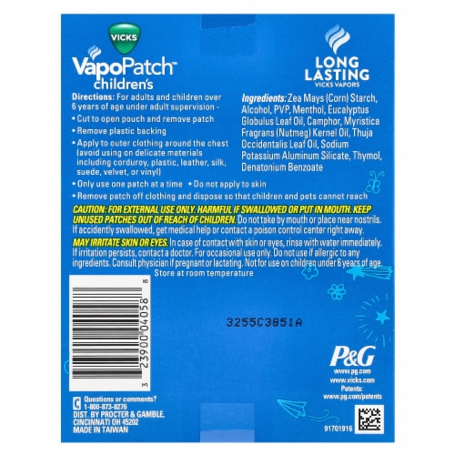 Vicks® VapoPatch™ Children's Aroma Patches Perspective: back