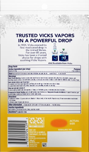 Vicks® VapoCOOL™ SEVERE Honey Lemon Medicated Lozenges Cough Drops Perspective: back