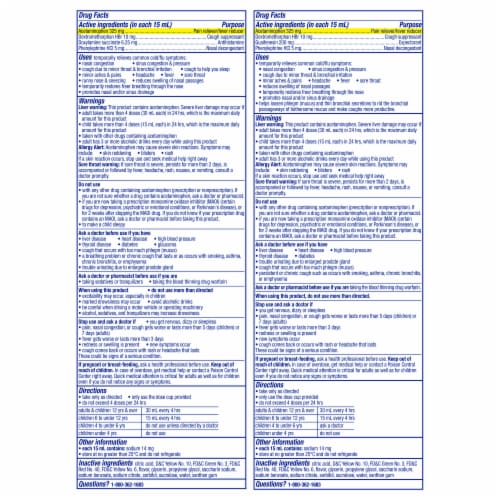 Vicks DayQuil & NyQuil Severe Cold & Flu Medicine Acetaminophen Honey Liquid Combo Pack Perspective: back