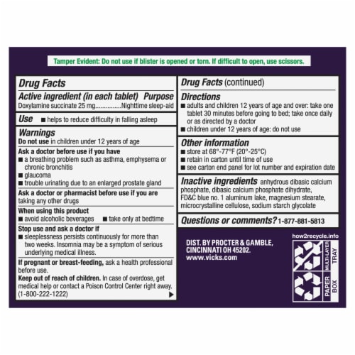 ZzzQuil ULTRA Nighttime Sleep Aid Tablet Perspective: back