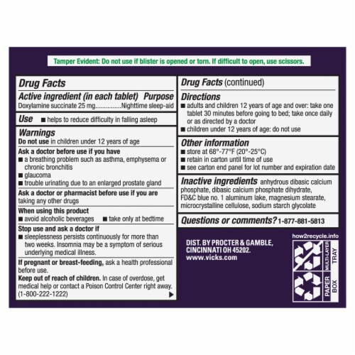 ZzzQuil ULTRA Nighttime Sleep Aid Tablet Perspective: back