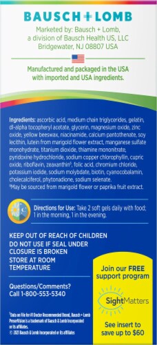 PreserVision Areds 2 + Multivitamin Eye Vitamin and Mineral Softgels Perspective: back
