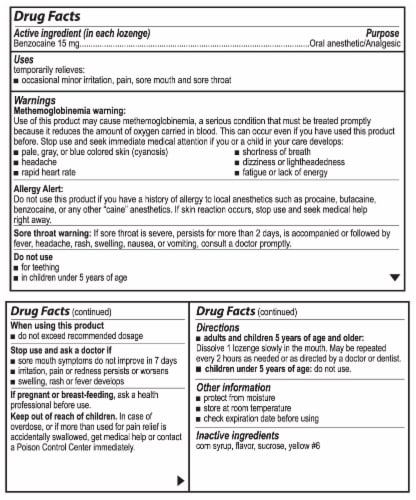 Bactimicina Benzocaine Sore Throat Lozenges Oral Analgesic Perspective: back