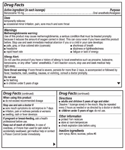 Bactimicina Benzocaine Sore Throat Lozenges Oral Analgesic Perspective: back