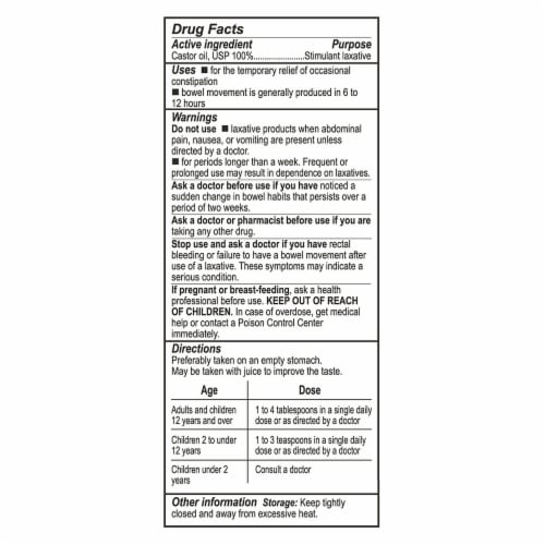 De La Cruz® Castor Oil Stimulant Laxative Perspective: back