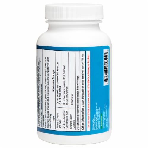 De La Cruz Sodium Bicarbonate Powder for Acid Reflux, Heartburn Relief 8 oz Jumbo Jar Perspective: back