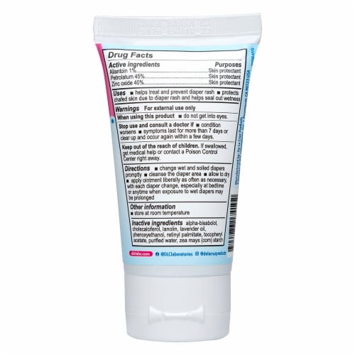 De La Cruz Baby Diaper Rash Ointment with Maximum Strength 40% Zinc Oxide, 3.4 oz Perspective: back