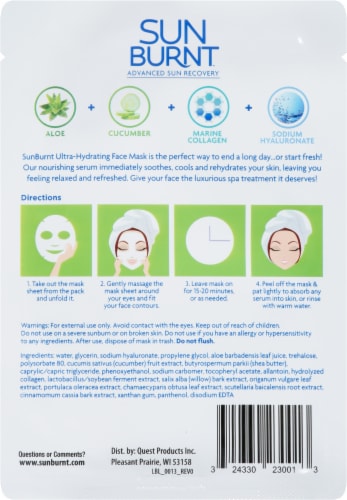 SunBurnt™ Advanced Sun Recovery Ultra-Hydrating Face Mask Perspective: back