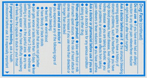 Aleve Naproxen Sodium 220mg Liquid Gels Perspective: back