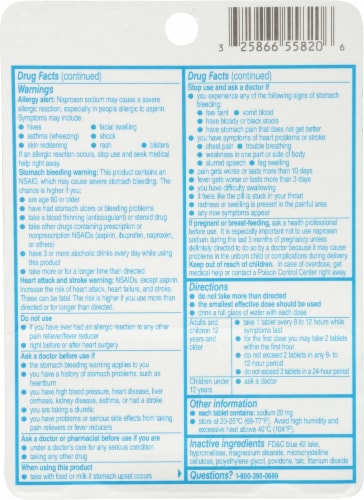 Aleve® Naproxen Sodium Tablets Perspective: back