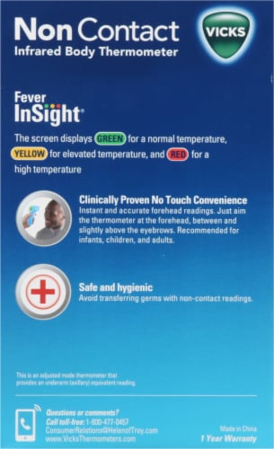 Vicks Non Contact Infrared Body Thermometer Perspective: back