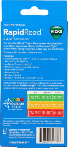 Vicks RapidRead™ Digital Thermometer Perspective: back