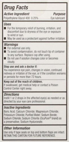 Blink Tears Lubricating Eye Drops Perspective: back
