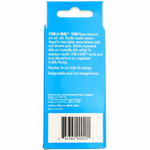 The Natural Dentist Stim U Dent Mint Thin Plaque Removers (4 Pack) Perspective: back