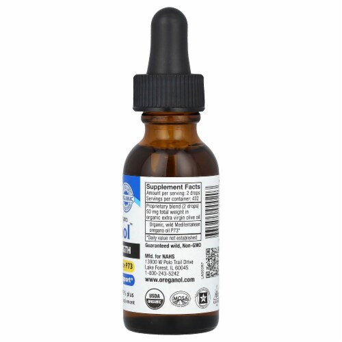 North American Herb & Spice Oreganol™ Super Strength - 1 fl oz (30 ml) Perspective: back