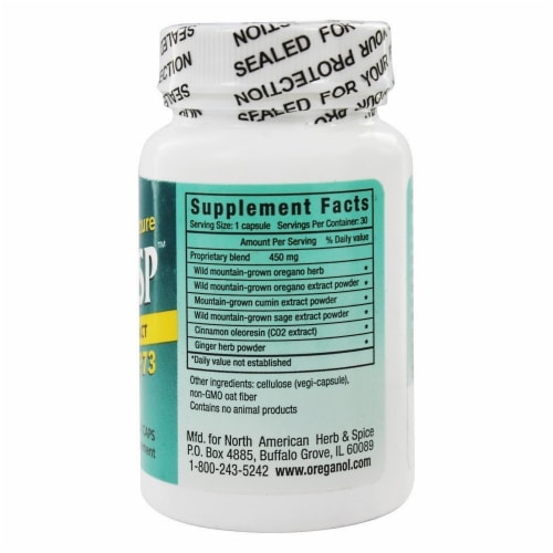 North American Herb & Spice OregaRESP, 30 Vegetarian Capsules Perspective: back