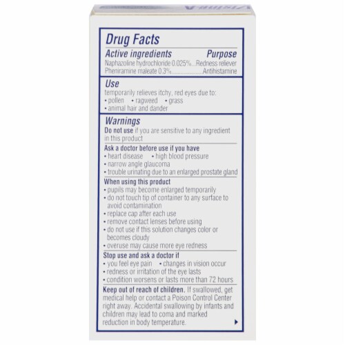 Visine-A Multi-Action Eye Allergy Relief Drops Perspective: back