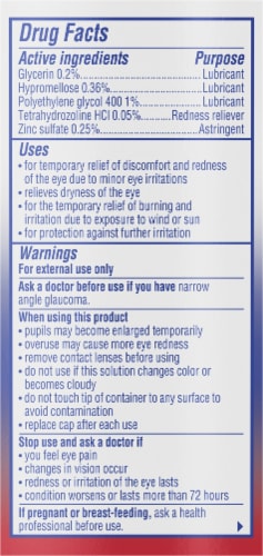  Visine Multi-Symptom Eye Drops - Astringent, Lubricant &  Redness Reliever for Irritated, Dry, Red Eyes - 0.5 fl. oz : Health &  Household